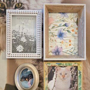 Collection of 4 photo frames, rustic and quaint
